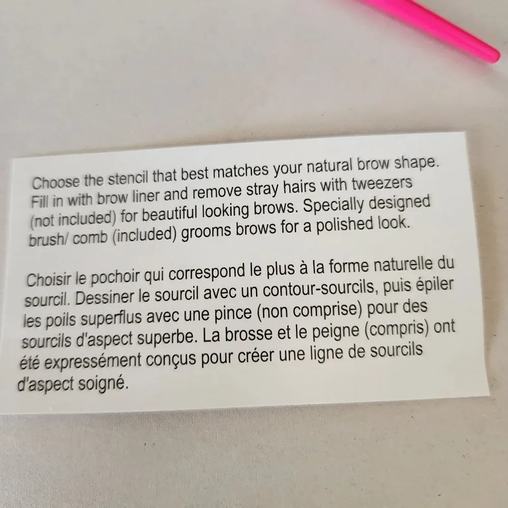 Avon Brow Kit with Pink Brush / Comb and Stencils - Storage Pouch